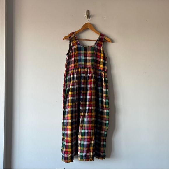 Ace & Jig 100% Cotton Plaid Midi Dress Sleeveless Size Small - Picture 2 of 9